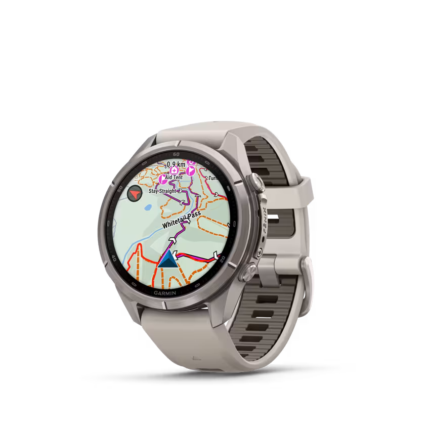 Garmin Fenix 9 Pro inReach 43mm Titan Silikonband Nebelgrau/Sandstein