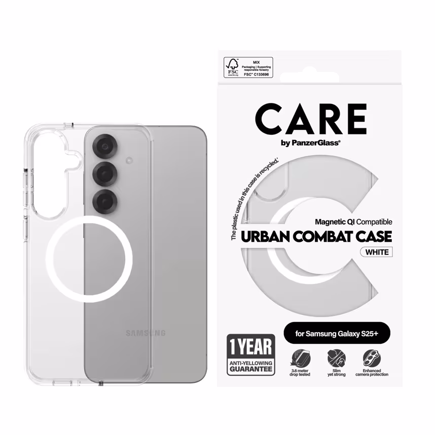 CARE PanzerGlass Flagship Case Transparent w. QI S25 Plus