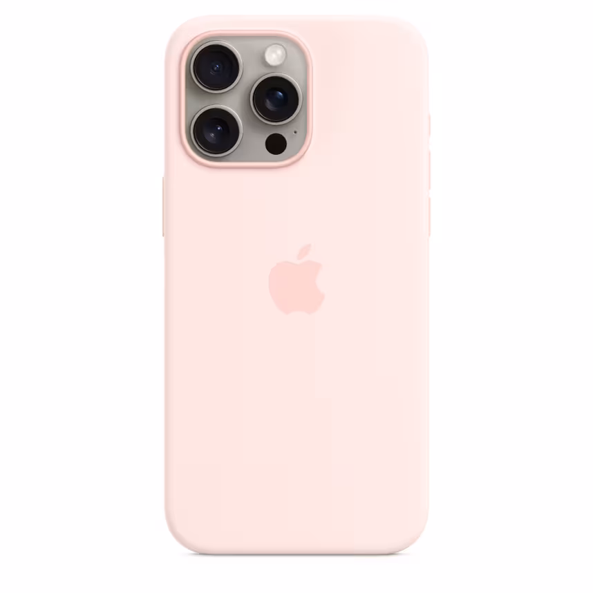 Apple iPhone 15 Pro Max Silikon Case mit MagSafe light pink