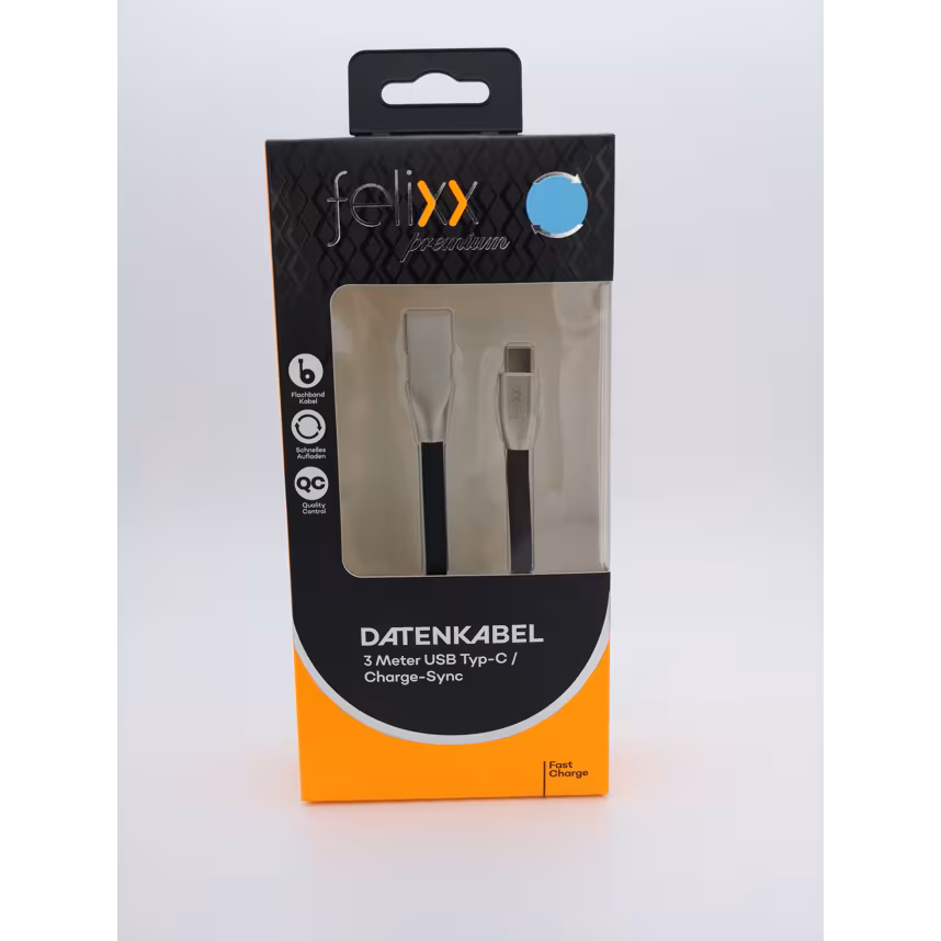 Felixx Data USB-C 3 Meter Flachband 