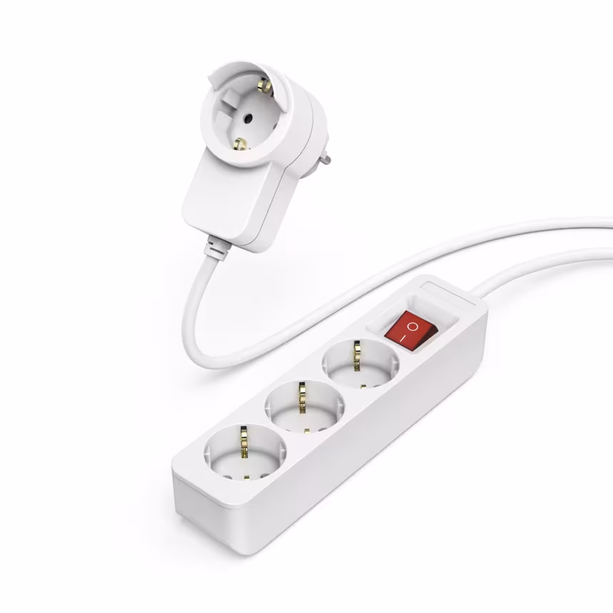Hama Steckdose 3-fach Schalter 1,4m weiß
