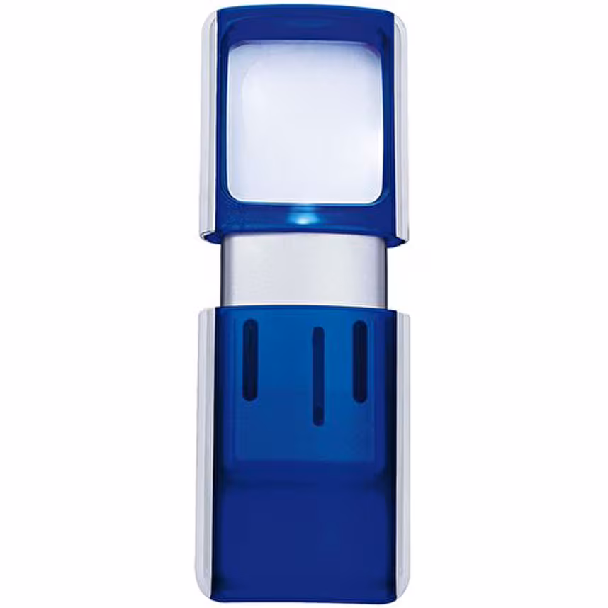 Wedo Lupe eckig beleuchtet blau