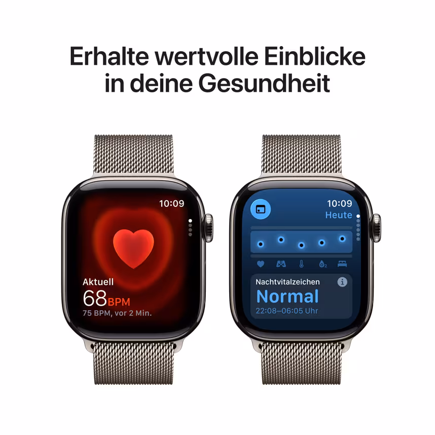 Apple Watch S11 LTE 42mm Natural Titan Case + Milanaise Loop