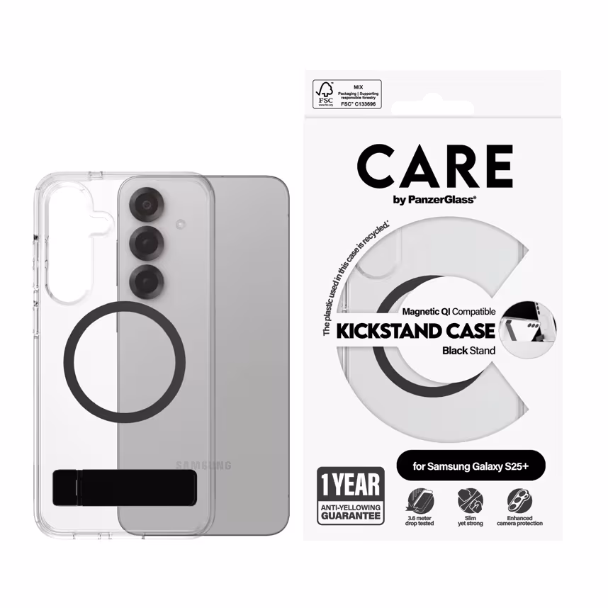 CARE PanzerGlass Case Transparent Kickstand S25 Plus