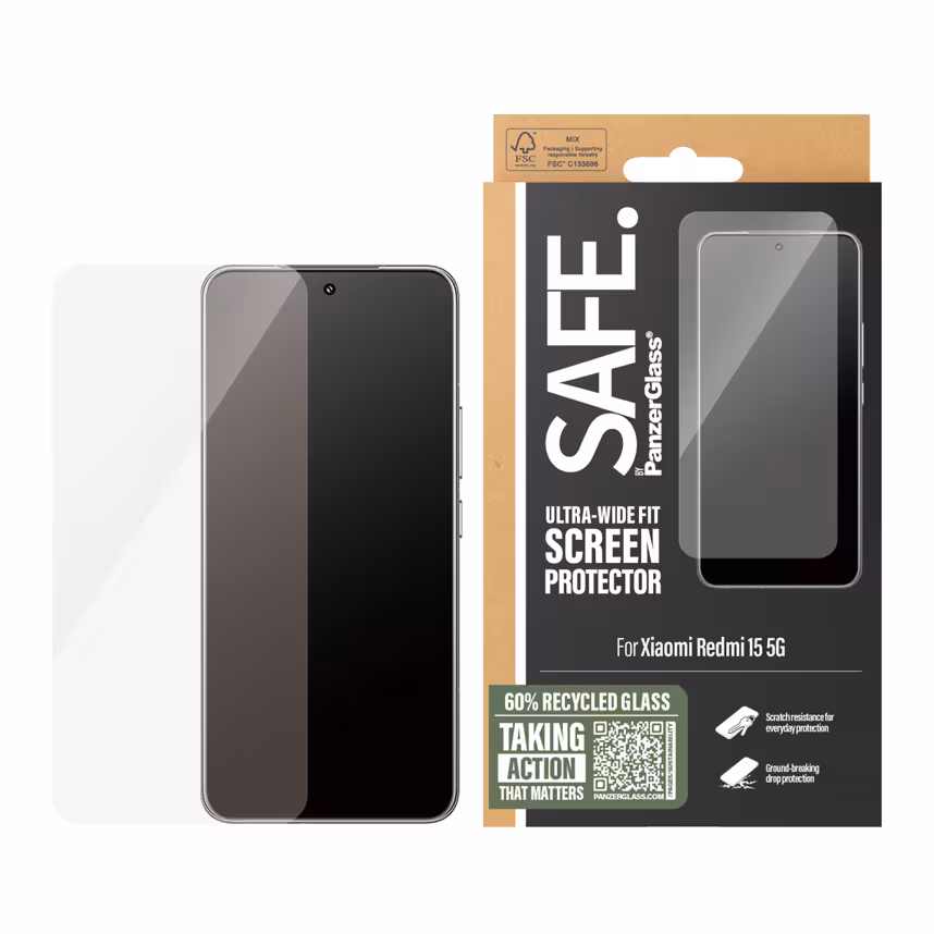 PanzerGlass Glas Safe Ultra-Wide-Fit Xiaomi Redmi 15 5G
