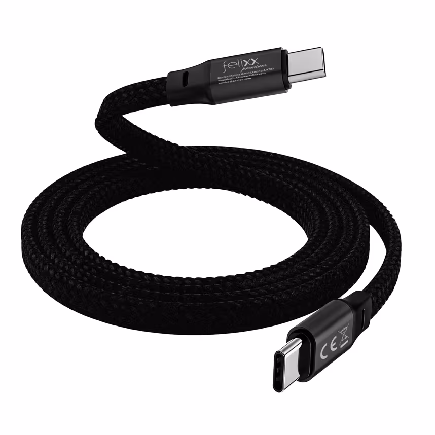 Felixx 240W Flat Mag.Lade-Datenkabel USB-C PD Schwarz
