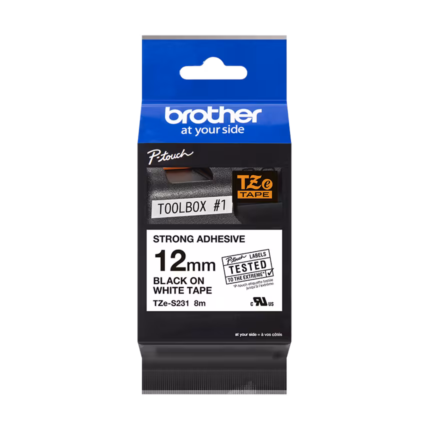 
Brother TZE-S231 Band wei&szlig;/schwarz 12mm