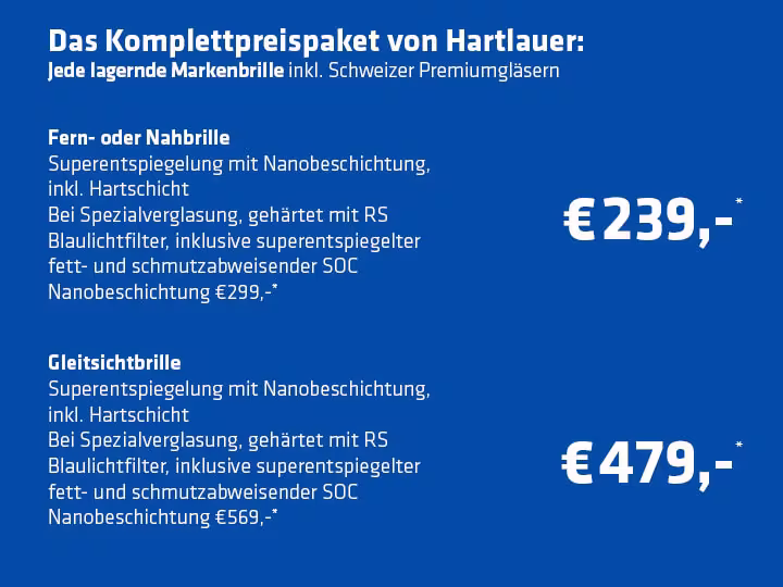 Details zum Hartlauer Komplettpreispaket in Schriftform