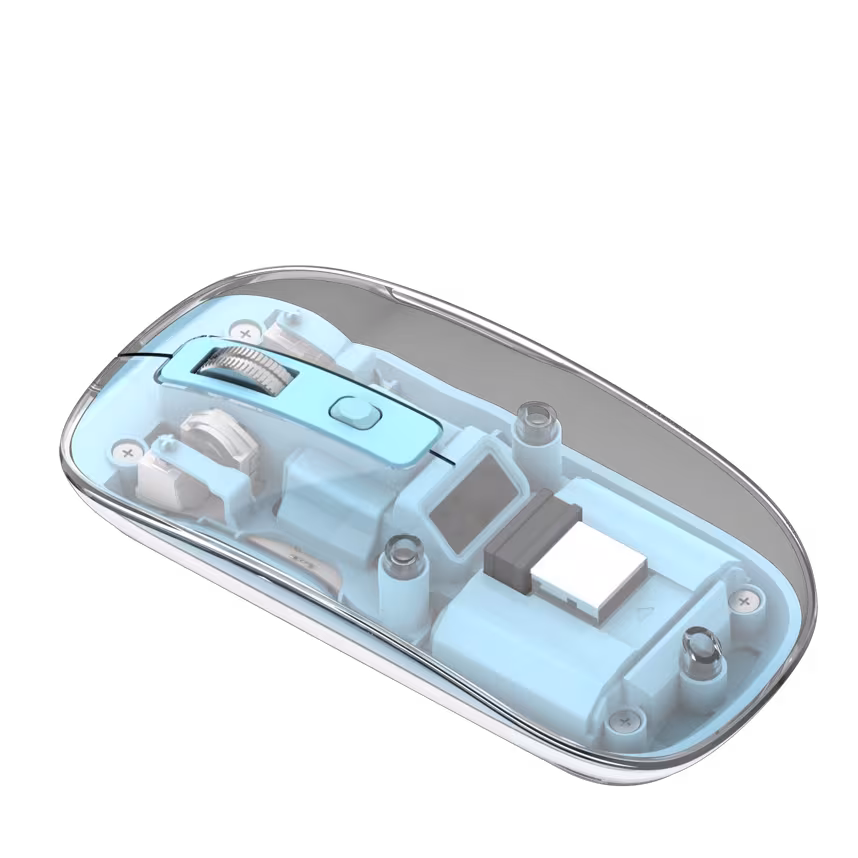 Beatec Wireless Mouse Ghost 3 - transparent pink mit LED