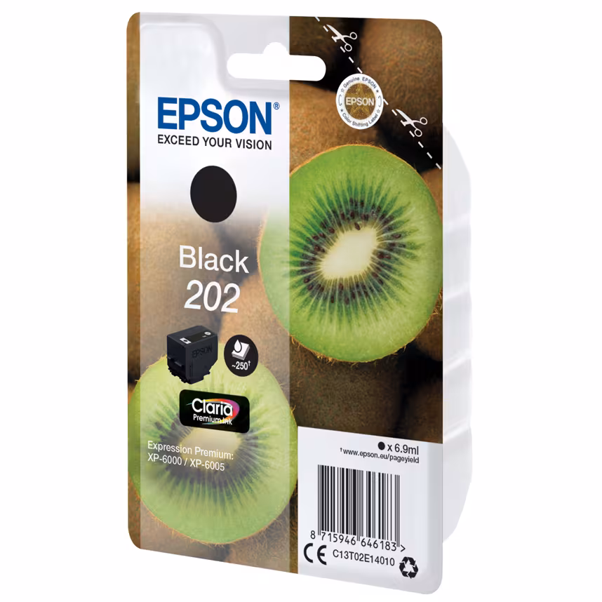 Epson 202 T02E1 Tinte Black 6,9ml