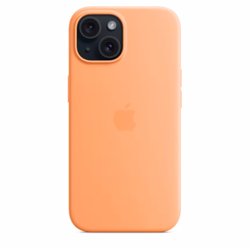 Apple iPhone 15 Silikon Case mit MagSafe orange sorbet