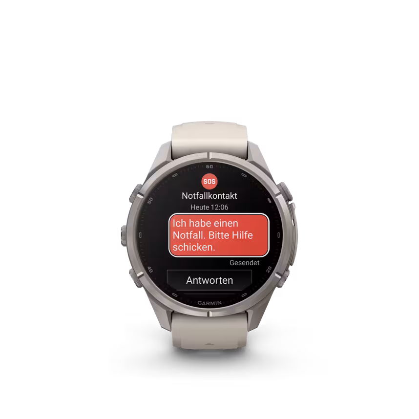 Garmin Fenix 9 Pro inReach 43mm Titan Silikonband Nebelgrau/Sandstein