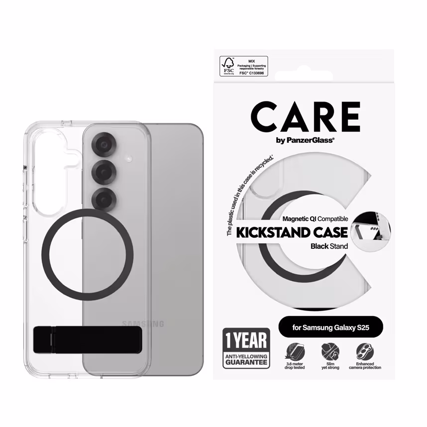 CARE PanzerGlass Case Transparent Kickstand S25