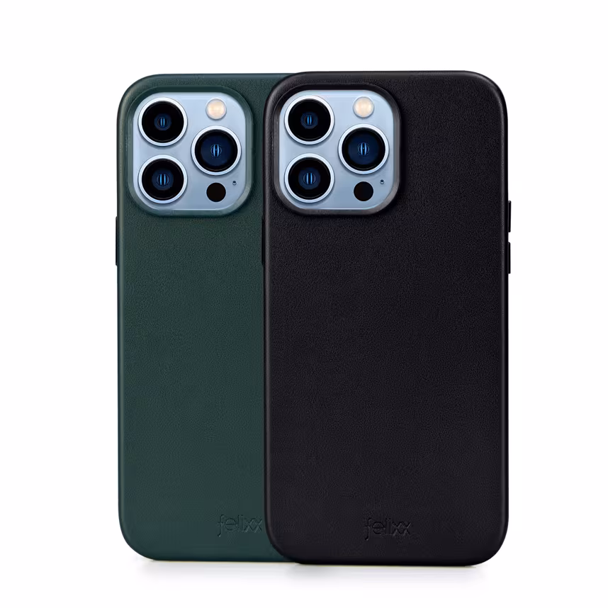 Felixx Back Cover Leder Apple iPhone 15 Pro dunkelgrün