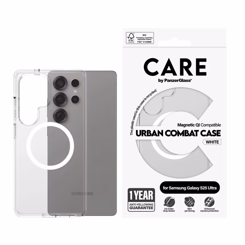 CARE PanzerGlass Flagship Case Transparent w. QI S25 Ultra