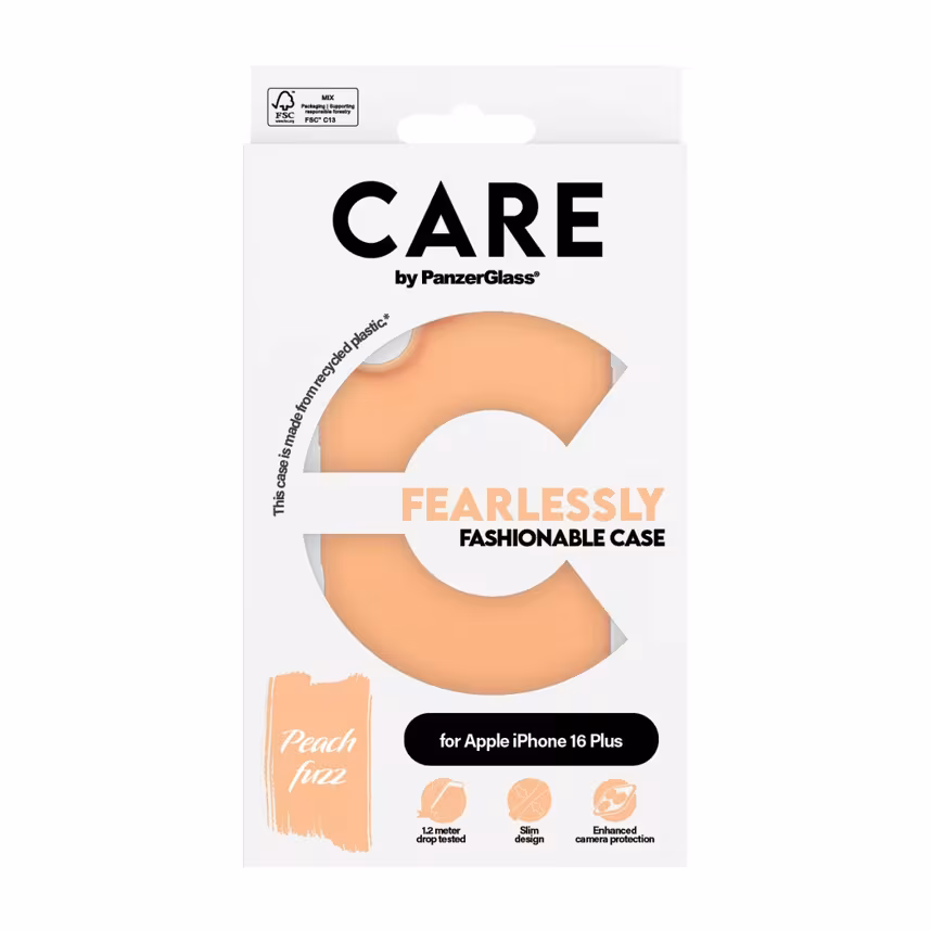 Care Back Cover Fashion Apple iPhone 16 Plus peachy