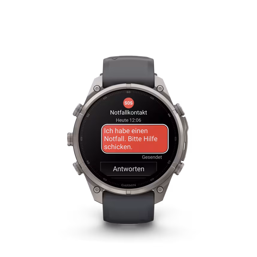 Garmin Fenix 9 Pro inReach 47mm Titan Silikonarmband Graphit/Schwarz