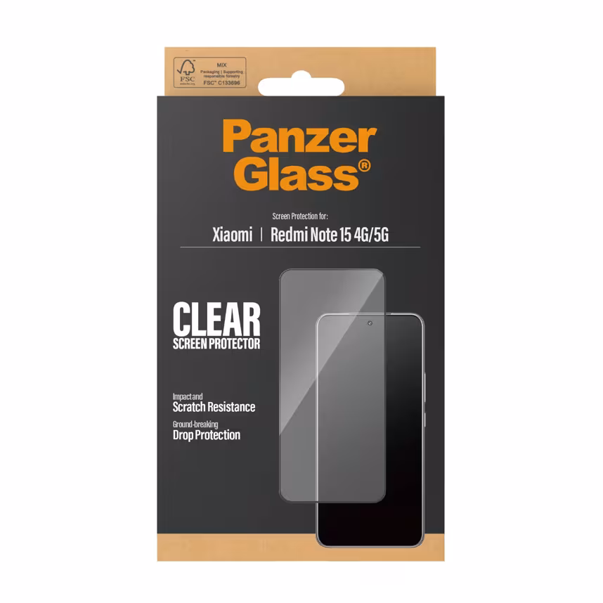 PanzerGlass Glas Ultra-Wide Fit Xiaomi Redmi Note 15 4G/5G