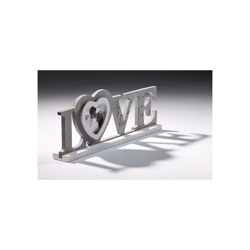 Bilderrahmen Love 8x7,7cm Holz grau
