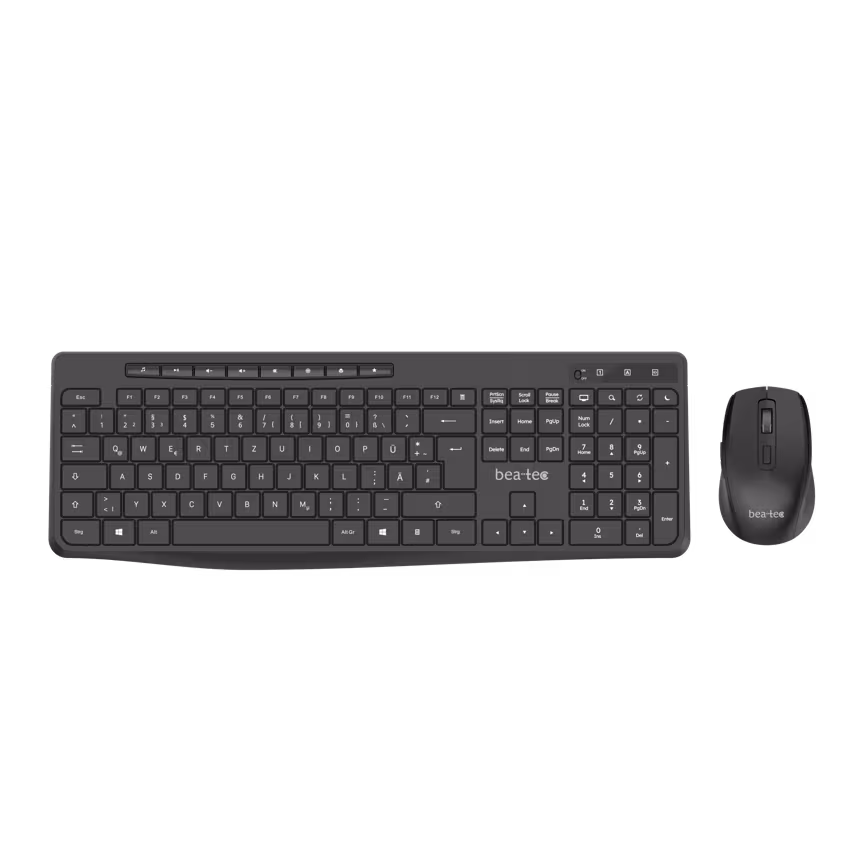 Beatec 2,4-GHz-Funk-Tastatur- und Maus-Set Black