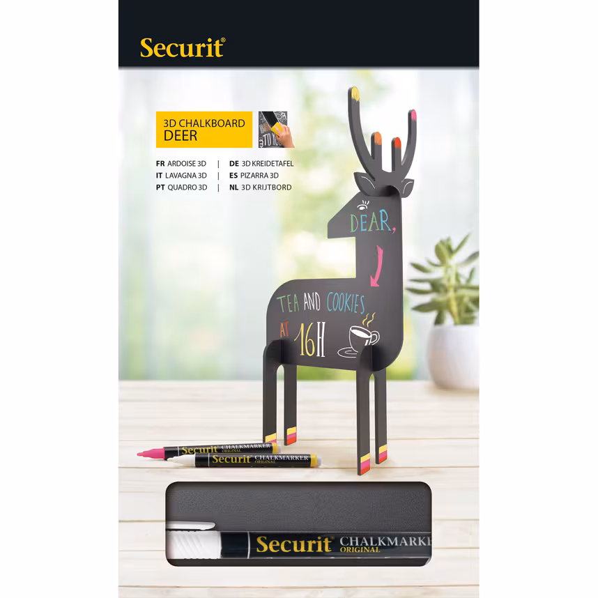 Securit 3-D Tier Reh Schwarz