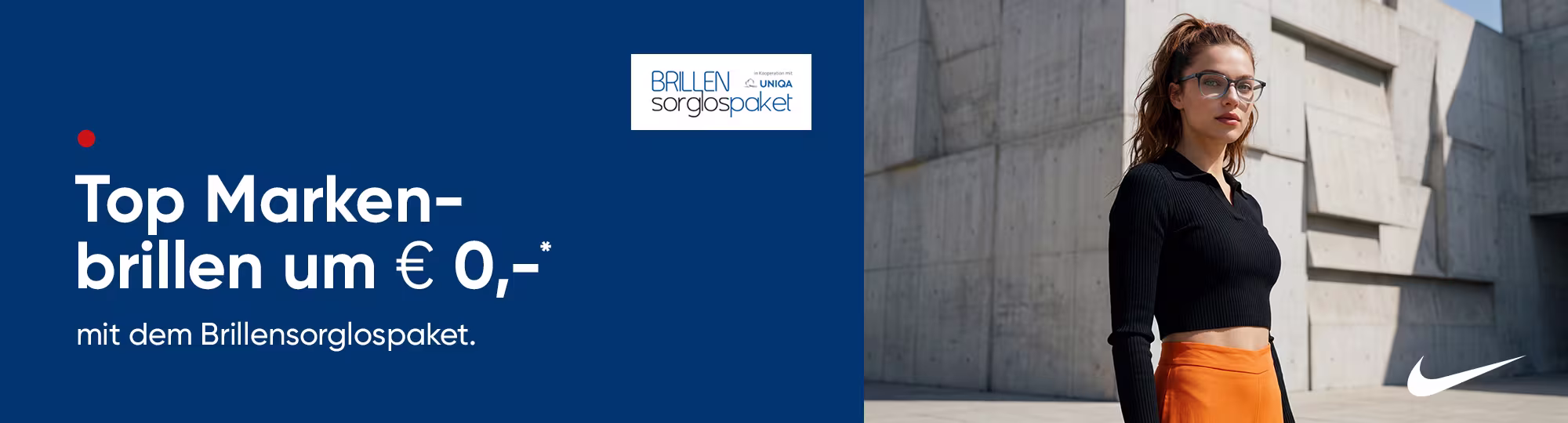 Werbemittel f&uuml;r Marke des Monats April: Nike Eyewear. Sportliche Fassungen f&uuml;r Damen & Herren, jetzt erh&auml;tlich bei Hartlauer