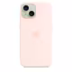 Apple iPhone 15 Silikon Case mit MagSafe light pink