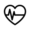 Herz-Icon mit EKG-Herzschlag schwarz