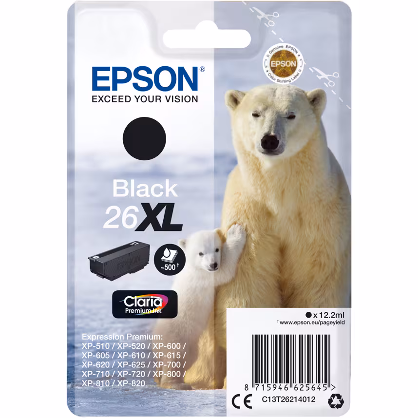 Epson 26XL T2621 Tinte Black 12,2ml