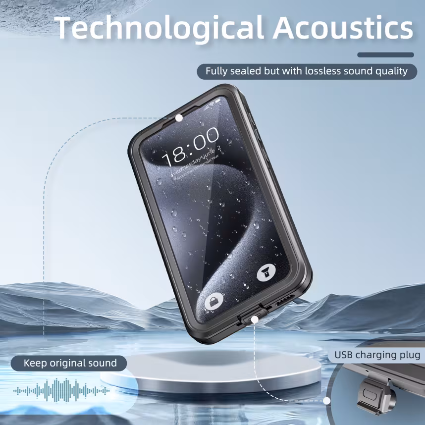 felixx IP68 Waterproof case Black - Samsung Galaxy A35
