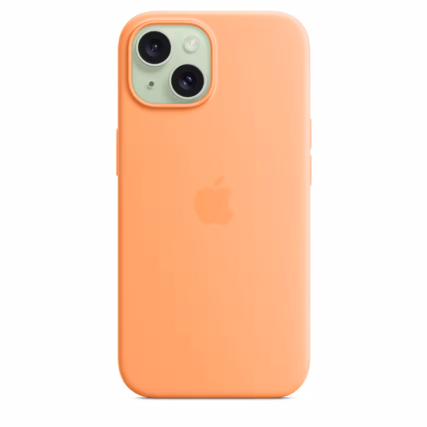 Apple iPhone 15 Silikon Case mit MagSafe orange sorbet