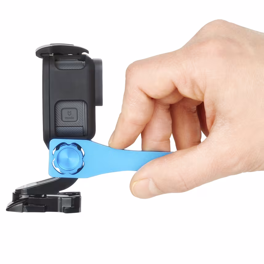 mantona GoPro Schraubenset + Schl&uuml;ssel Alu blau