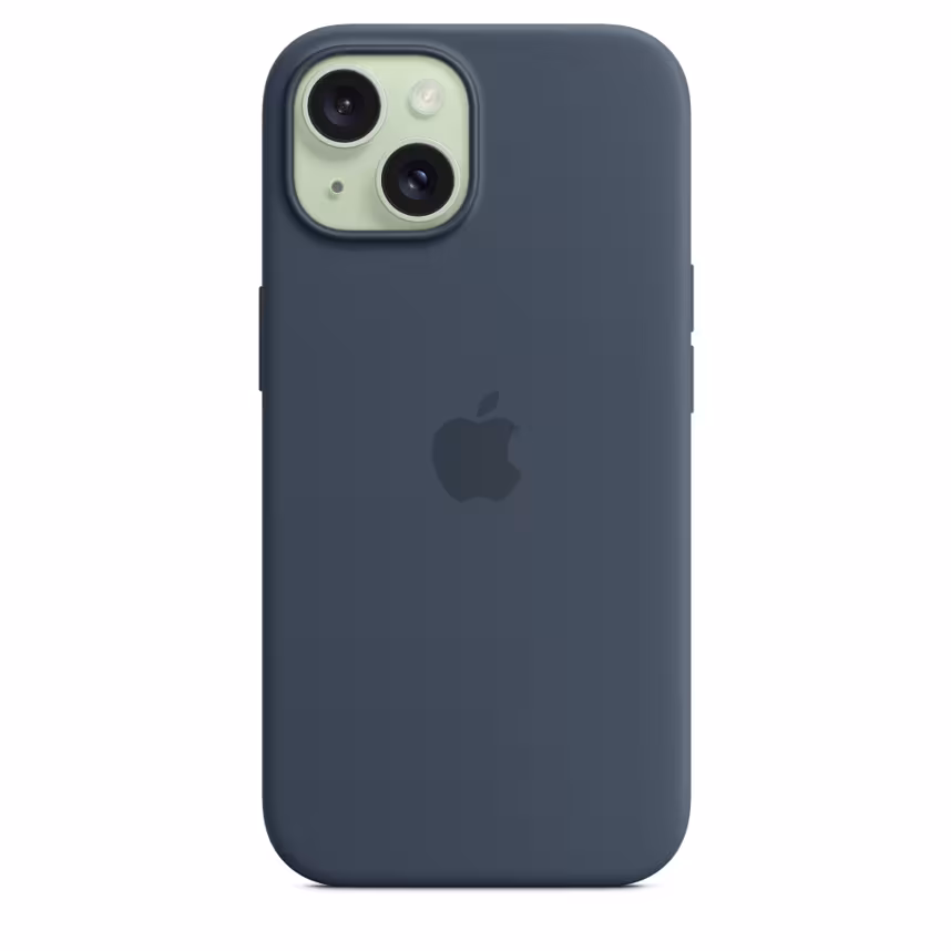 Apple iPhone 15 Silikon Case mit MagSafe storm blue