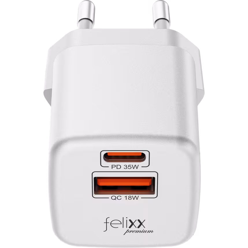 Felixx Lader 35W Mini GaN PD, USB-C+USB-A White