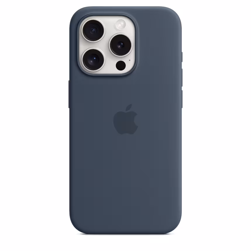 Apple iPhone 15 Pro Silikon Case mit MagSafe storm blue