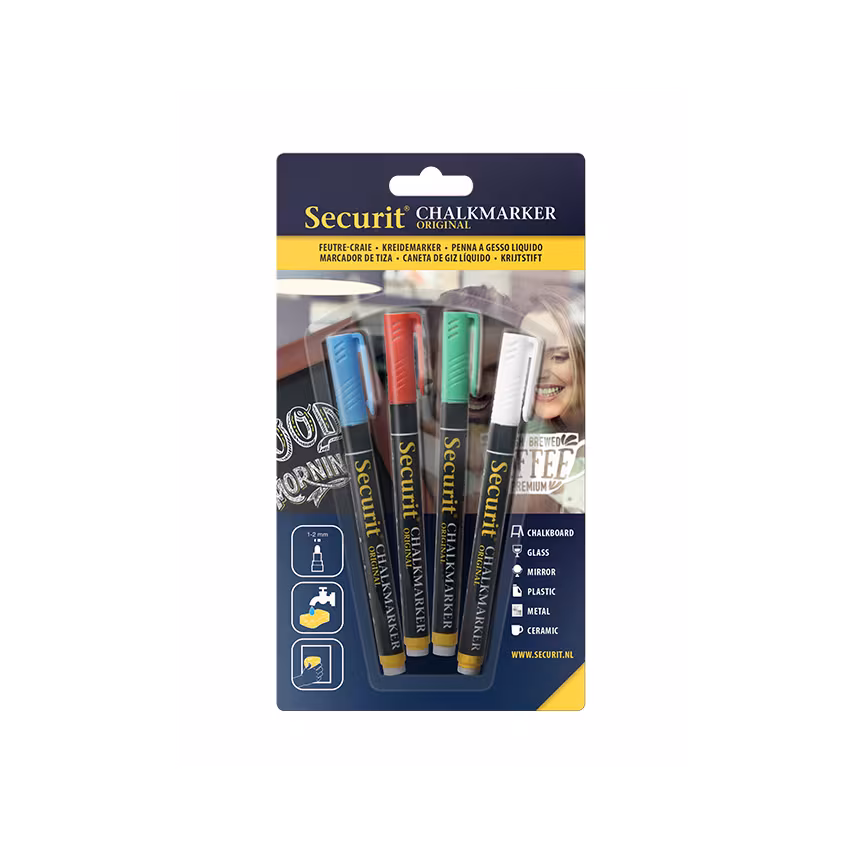 Securit Kreidestifte 1-2mm 4er blau, rot, grün, weiß