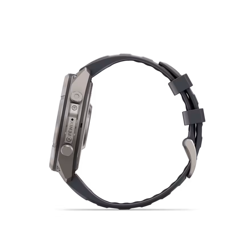 Garmin Fenix 9 Pro inReach 47mm Titan Silikonarmband Graphit/Schwarz