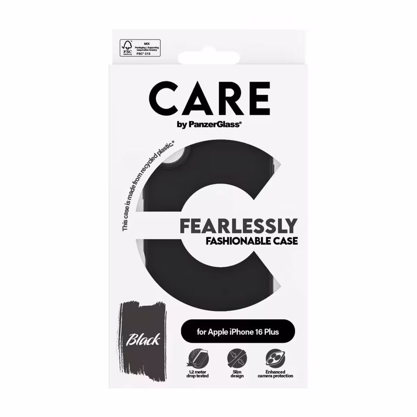 Care Back Cover Fashion Apple iPhone 16 Plus schwarz