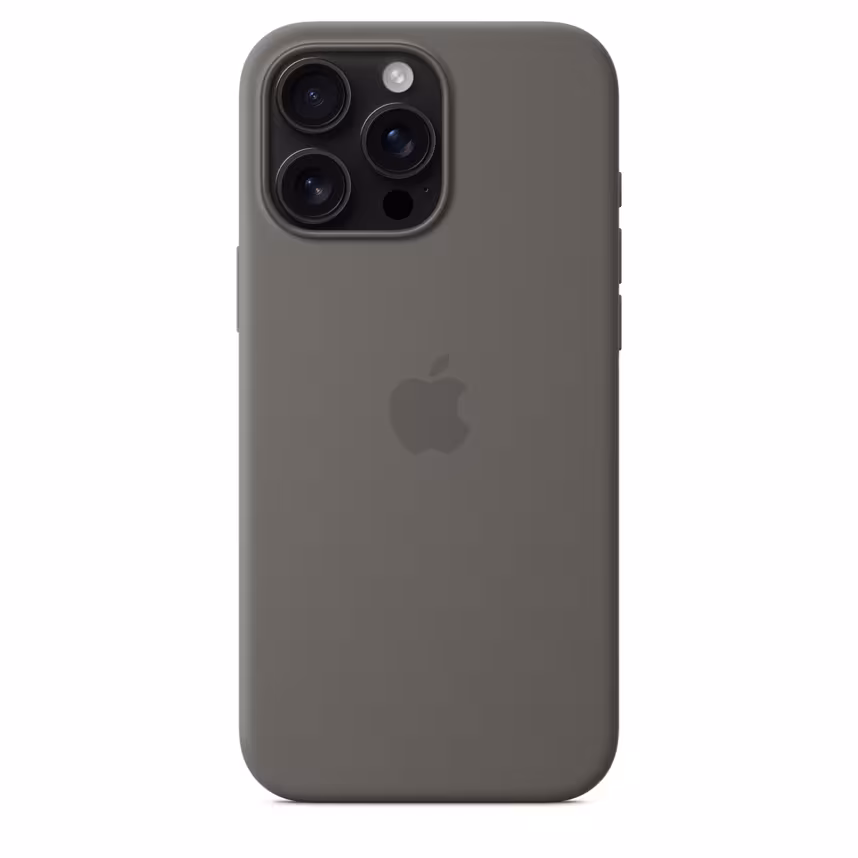 Apple iPhone 16 Pro Max Silikon Case mit Magsafe stone gray