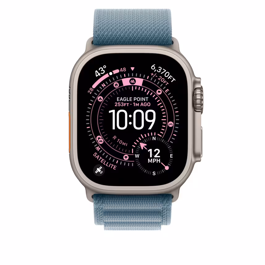 Apple Watch 49mm Light Blue Alpine Loop S natural Titan