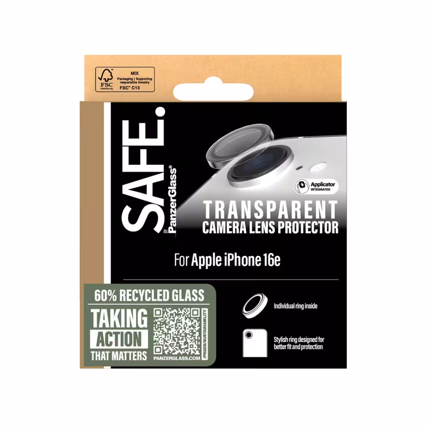 SAFE by PanzerGlass Camera Lens Protector Apple iPhone 16e